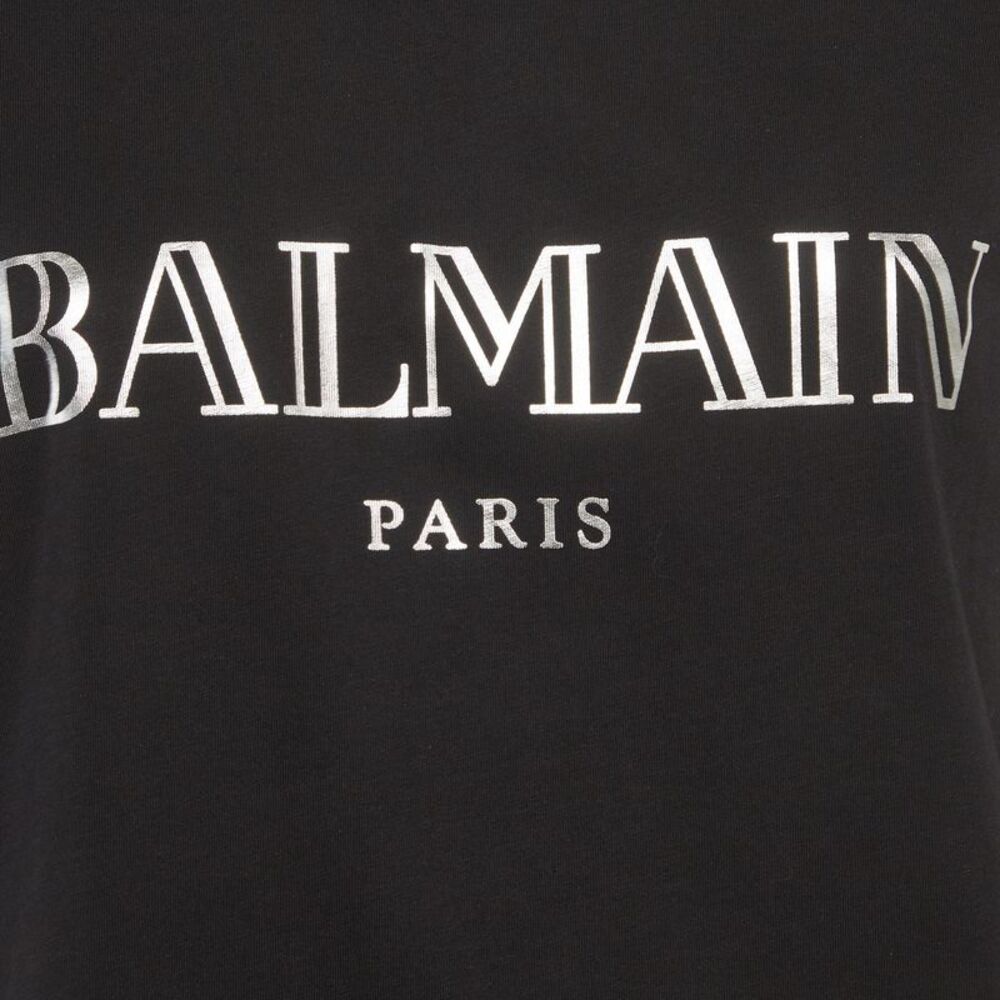 Balmain Black Logo Print Jersey Tank Top M - Picture 3 of 5